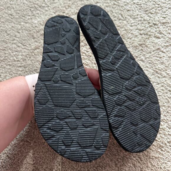 Volcom Women's Simple Slides Open Toe Sandals Size 6 w/ Black Leather Band - Picture 5 of 11